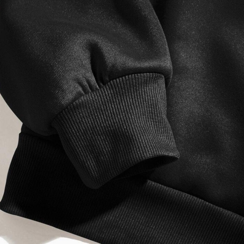 NEW| SHEIN Women’s Plus Size Drop Shoulder Black Long Sleeve Sweatshirt - Picture 3 of 4